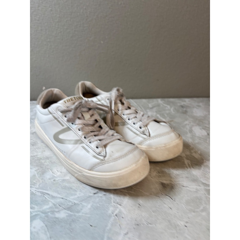 Tretorn Serve White Tan Low Top Lace Up Sneakers Womens 7M 1827276